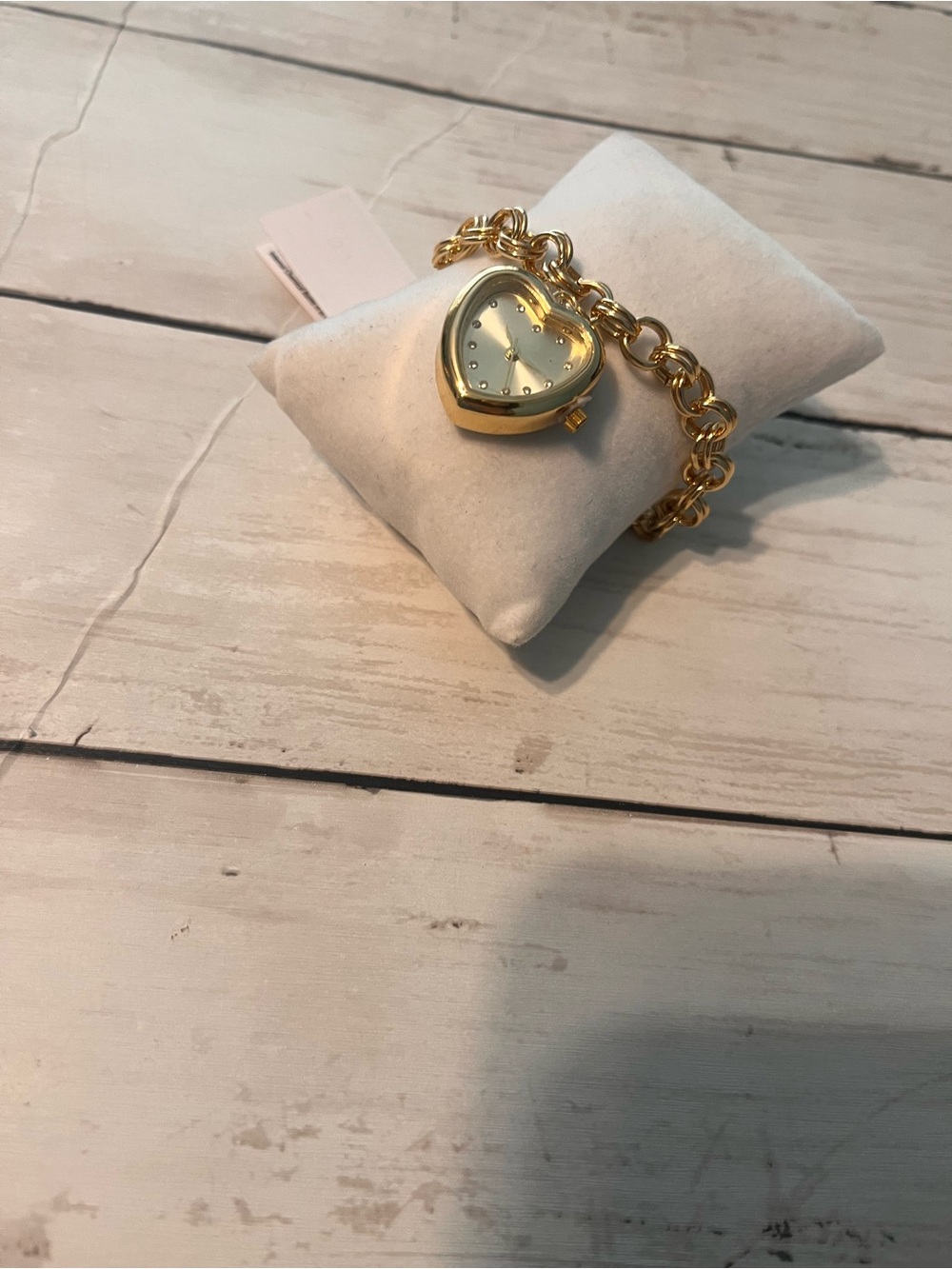 Francesca's Collections Gold Heart Charm Bracelet Watch